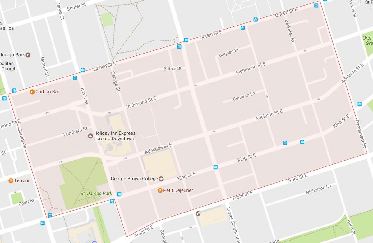 Mapa da Cidade Vella, barrio Toronto