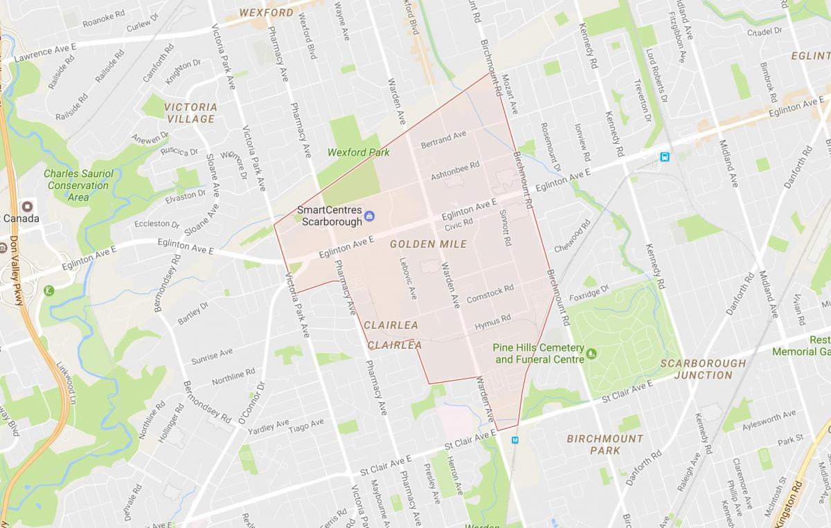 Mapa de Golden Mile barrio Toronto