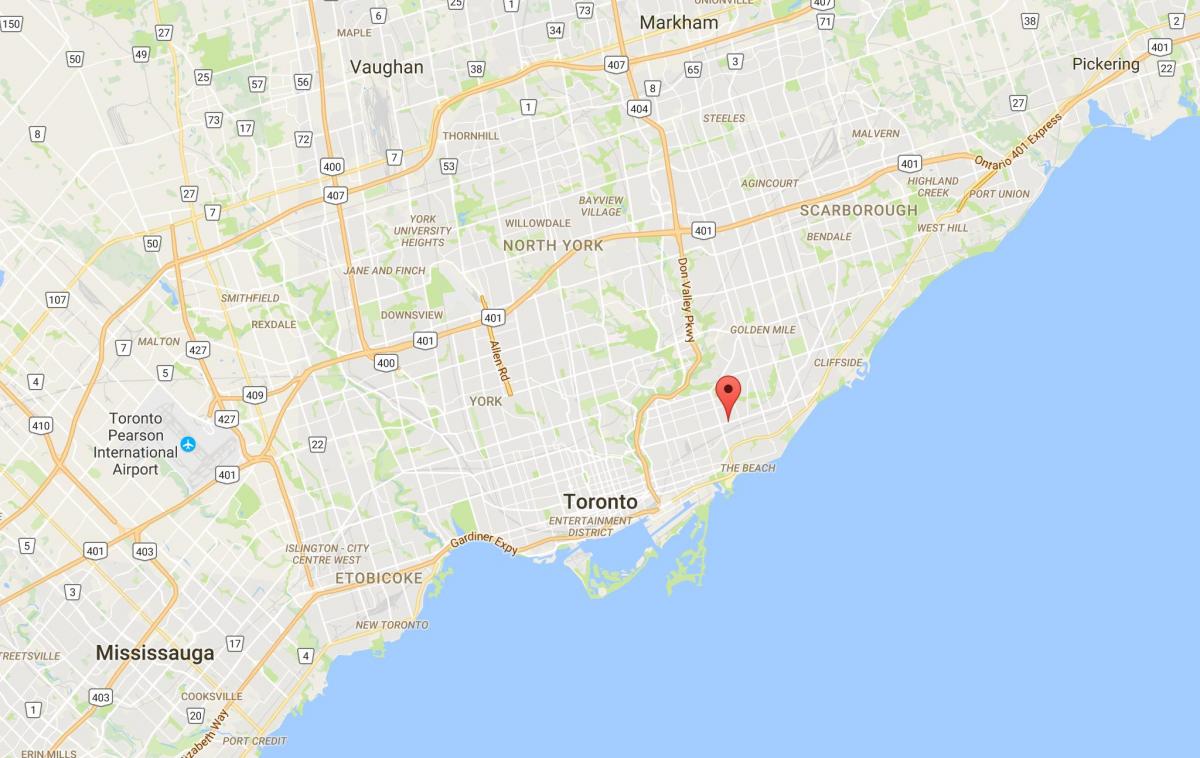Mapa de Medio Danforth provincia Toronto