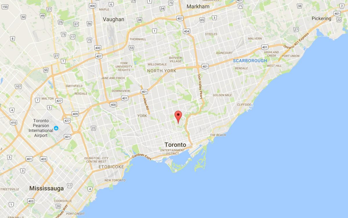 Mapa de Rosedale provincia Toronto
