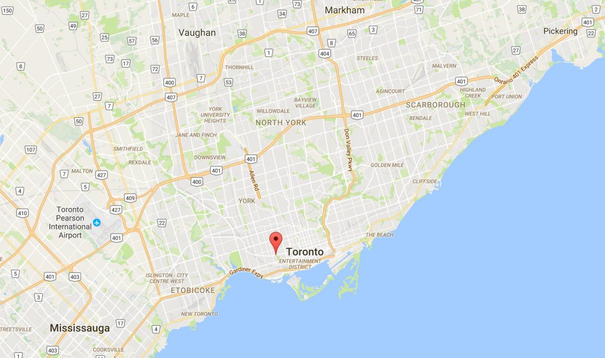 Mapa de Trindade–Bellwoods provincia Toronto