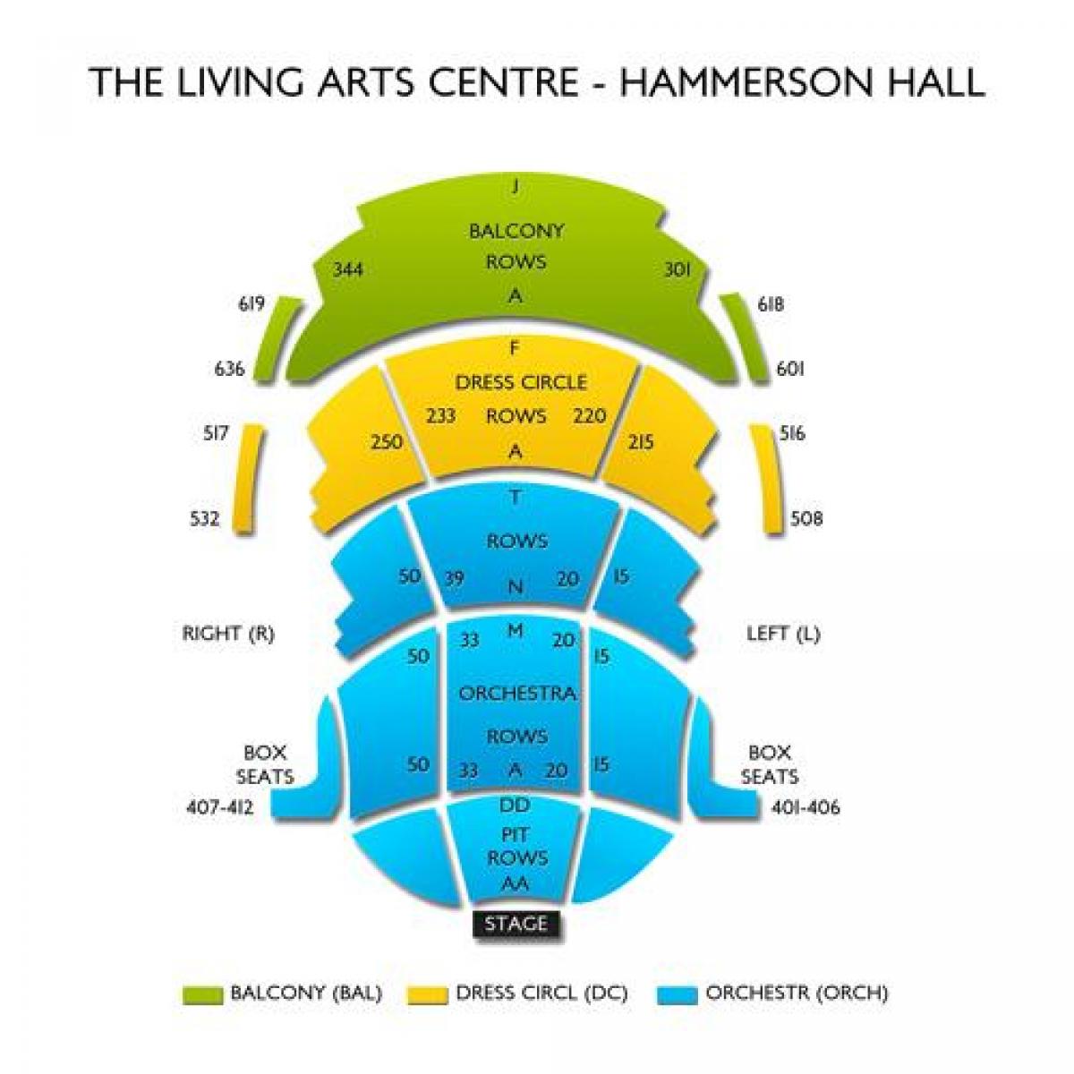 Mapa de Vivir Centro de Artes Hammerson hall