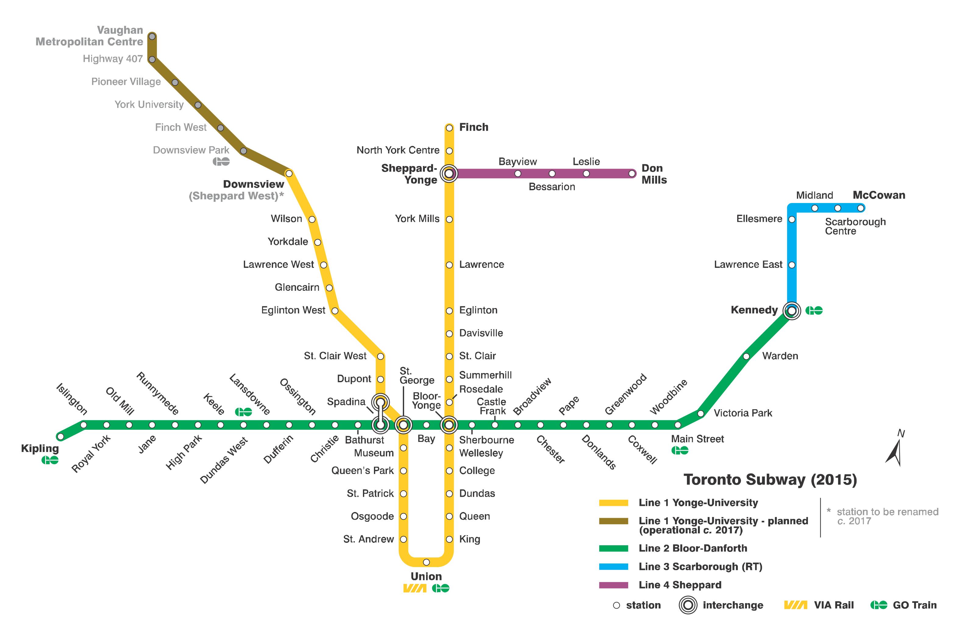 Mapa Do Metro De Toronto Canada