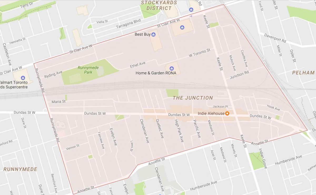 Mapa de Intersección barrio Toronto
