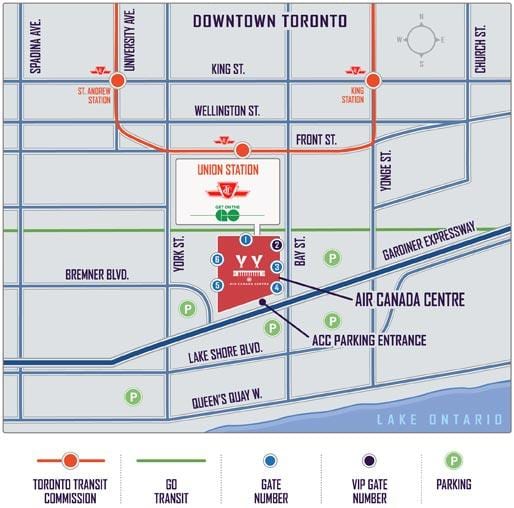 Mapa de Aire Canadá Centro de aparcamento - ACC