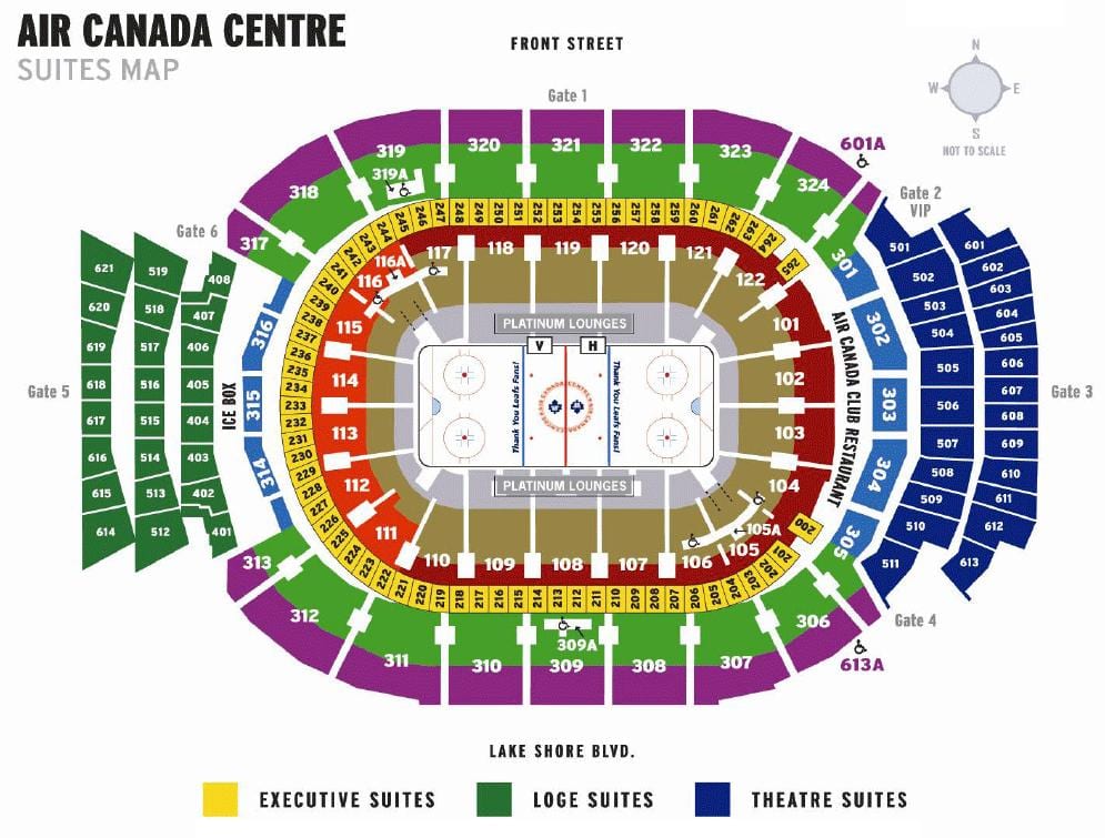 Mapa de Aire Canadá Centro suite - ACC