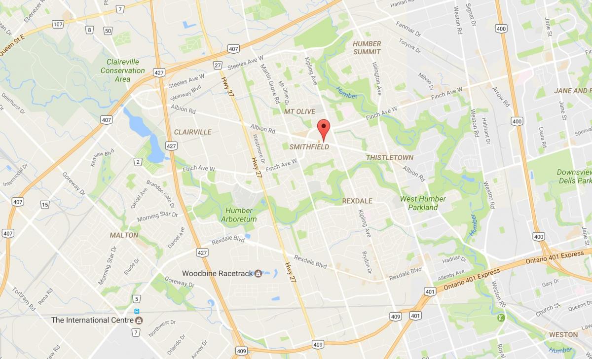 Mapa de Albion estrada Toronto