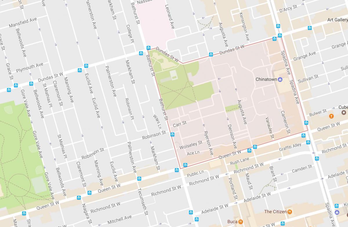 Mapa de Alexandra barrio parque Toronto