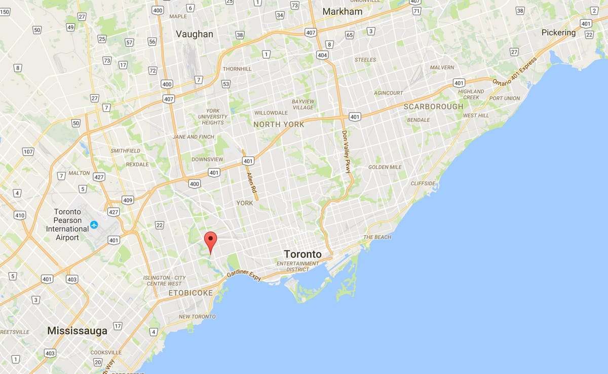 Mapa do Antigo Muíño de barrio Toronto