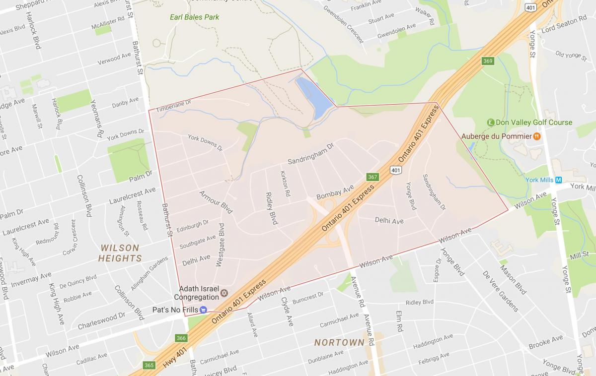 Mapa de Armadura Alturas barrio Toronto
