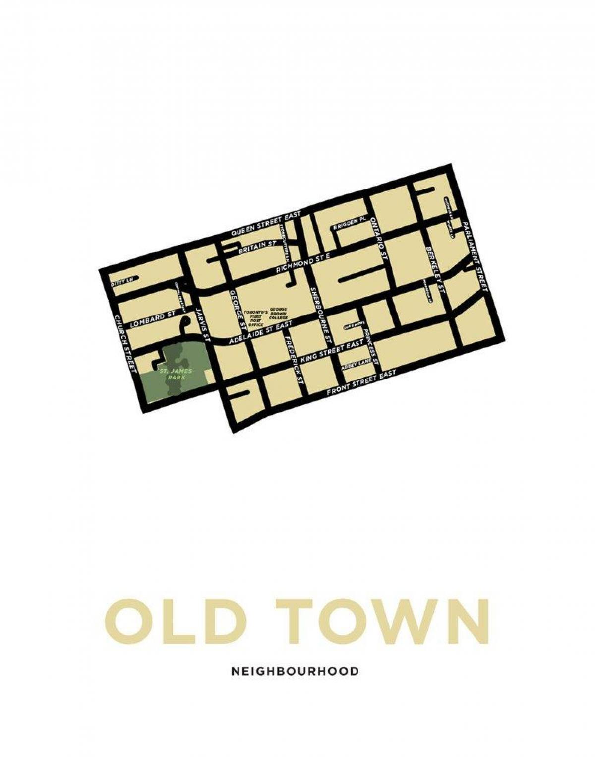 Mapa do Barrio Antigo da Cidade de Toronto
