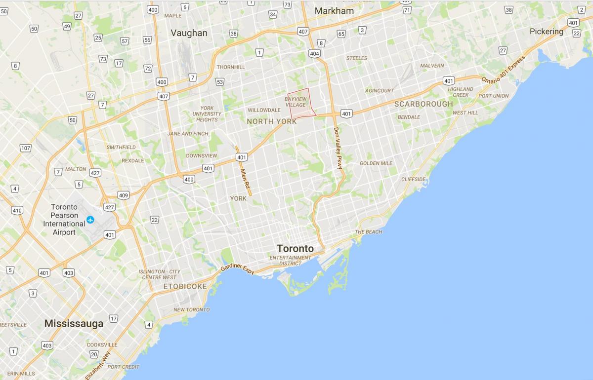Mapa de Bayview Aldea provincia Toronto