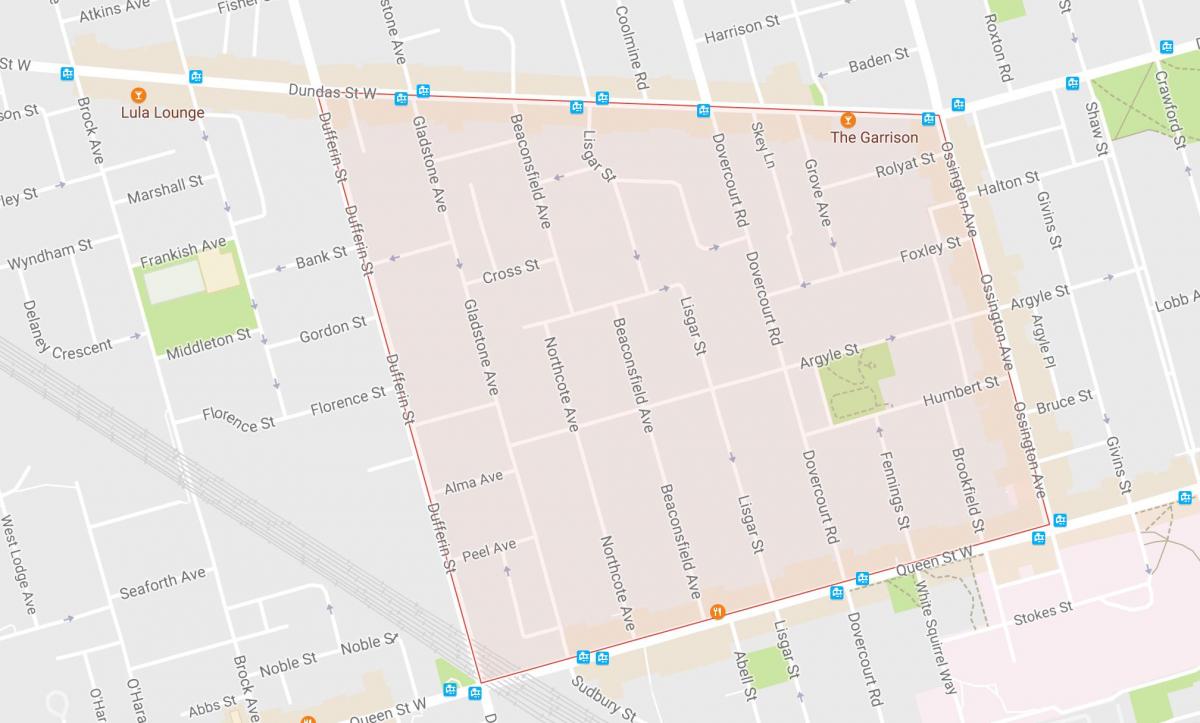 Mapa de Beaconsfield Aldea barrio Toronto