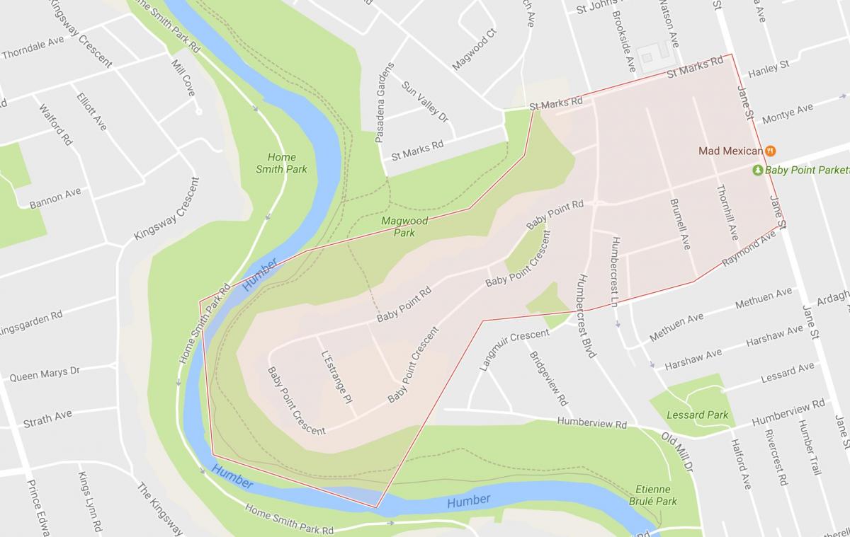 Mapa de Bebé Punto barrio Toronto