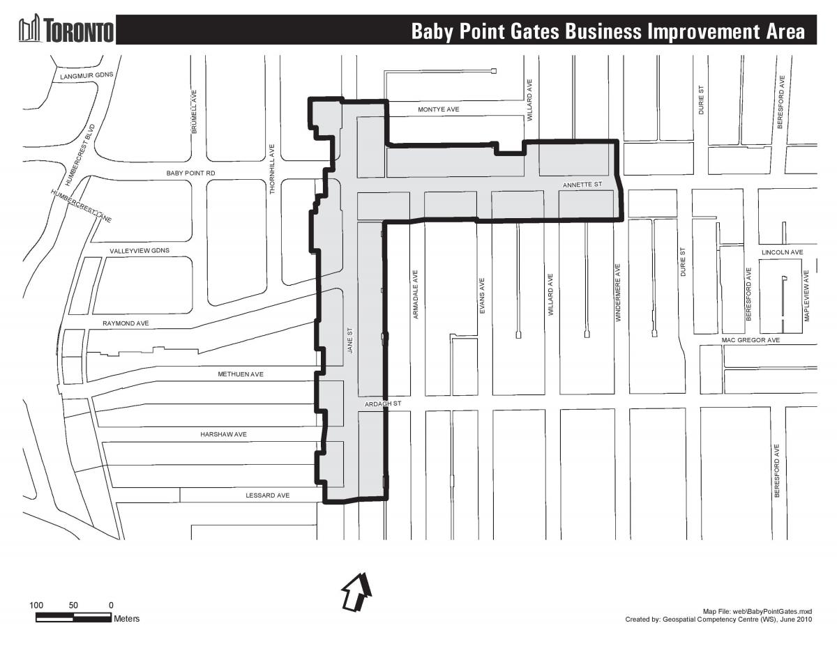 Mapa de Bebé punto portas Toronto