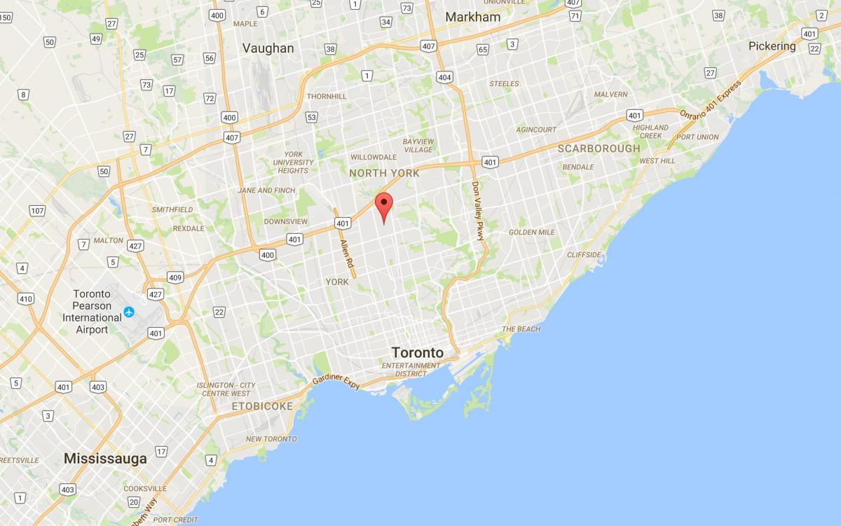 Mapa de Bedford Parque provincia Toronto