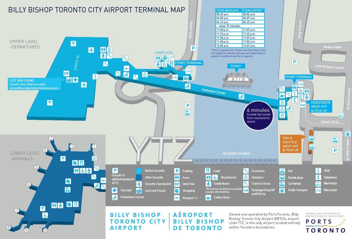 Mapa de Billy Bispo Toronto aeroporto da cidade