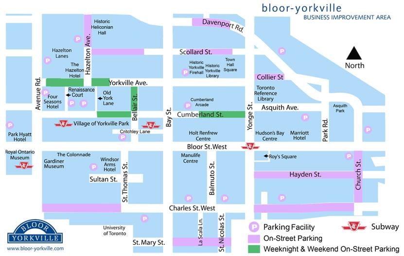 Mapa de Bloor Educación aparcamento