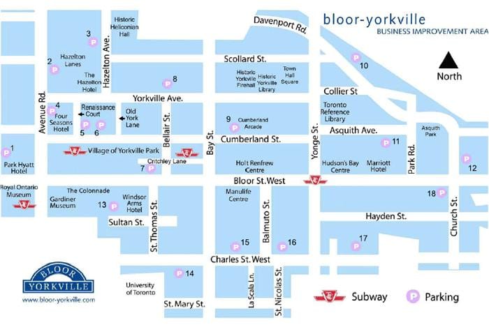 Mapa de Bloor Educación metro
