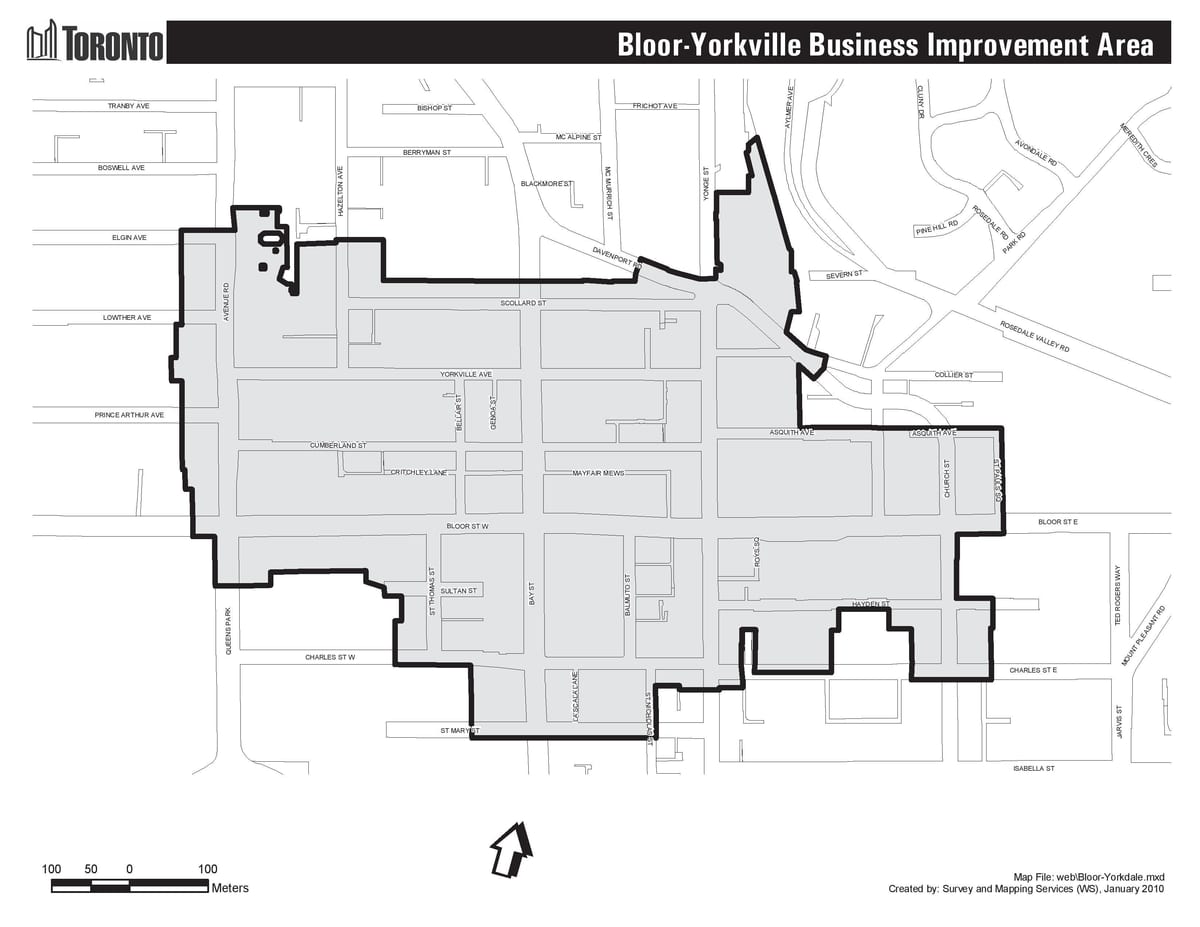 Mapa de Bloor Educación Toronto boudary