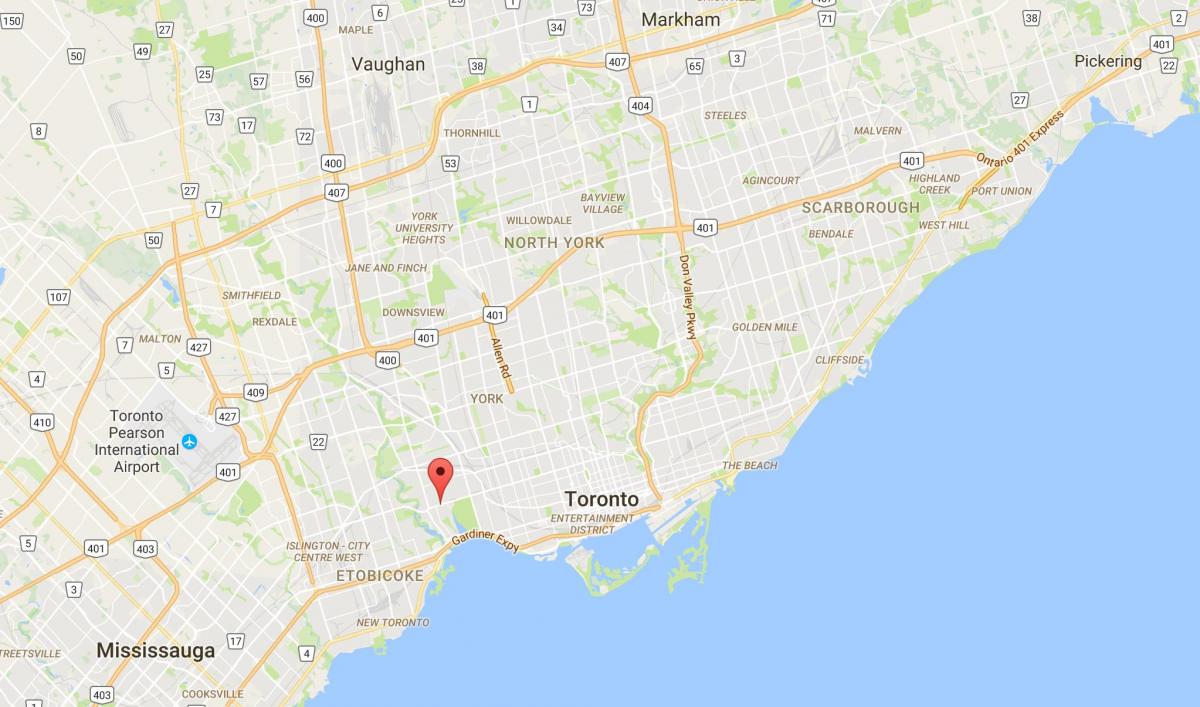 Mapa de Bloor Oeste Aldea provincia Toronto