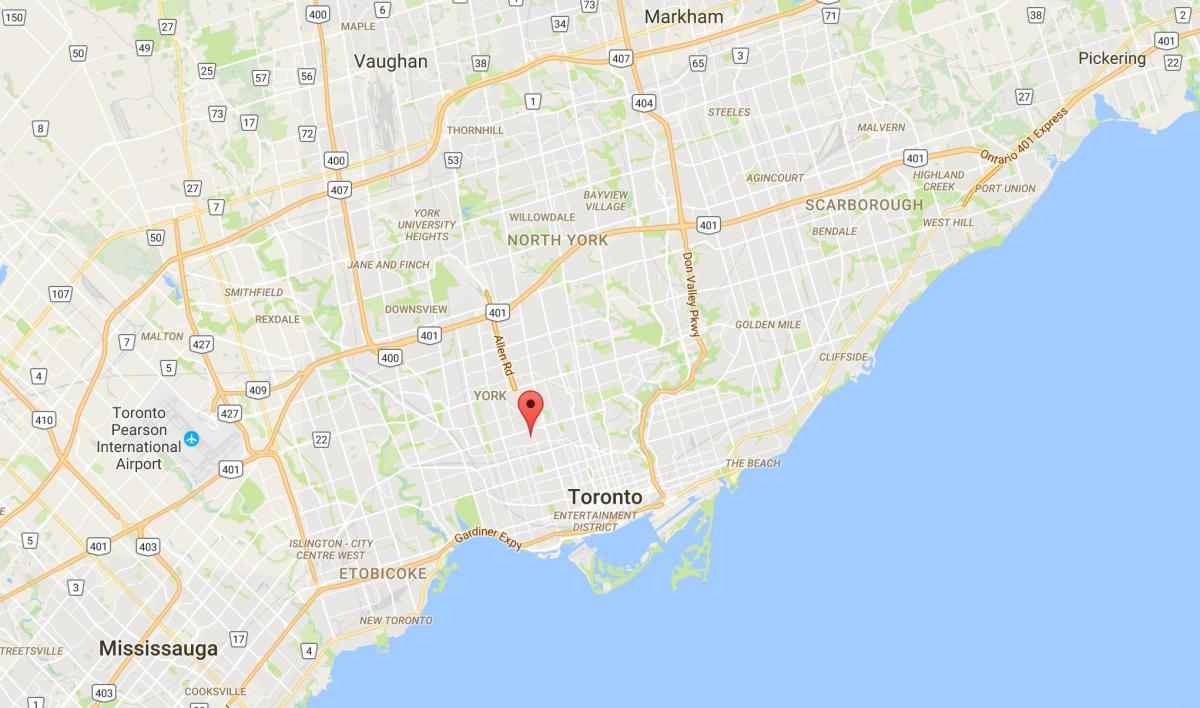 Mapa de Bracondale Outeiro provincia Toronto