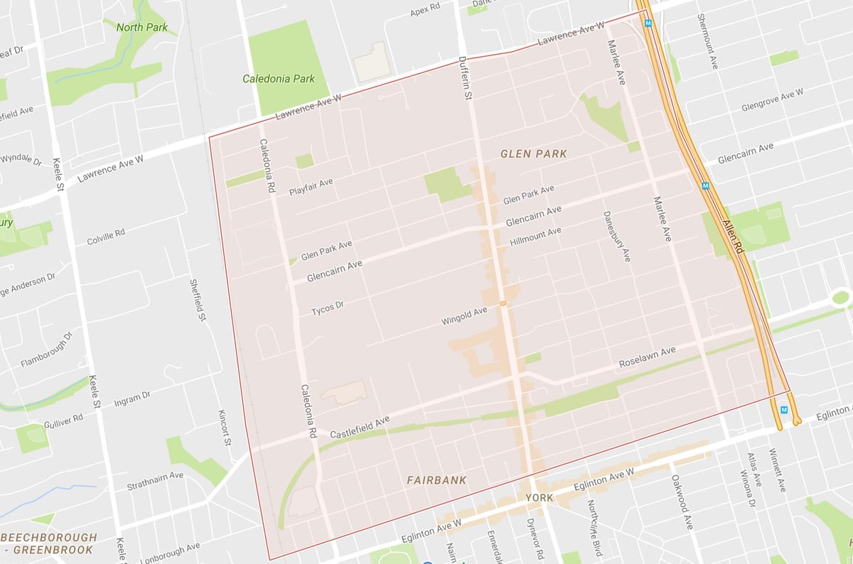 Mapa de Briar Hill–Belgravia barrio Toronto