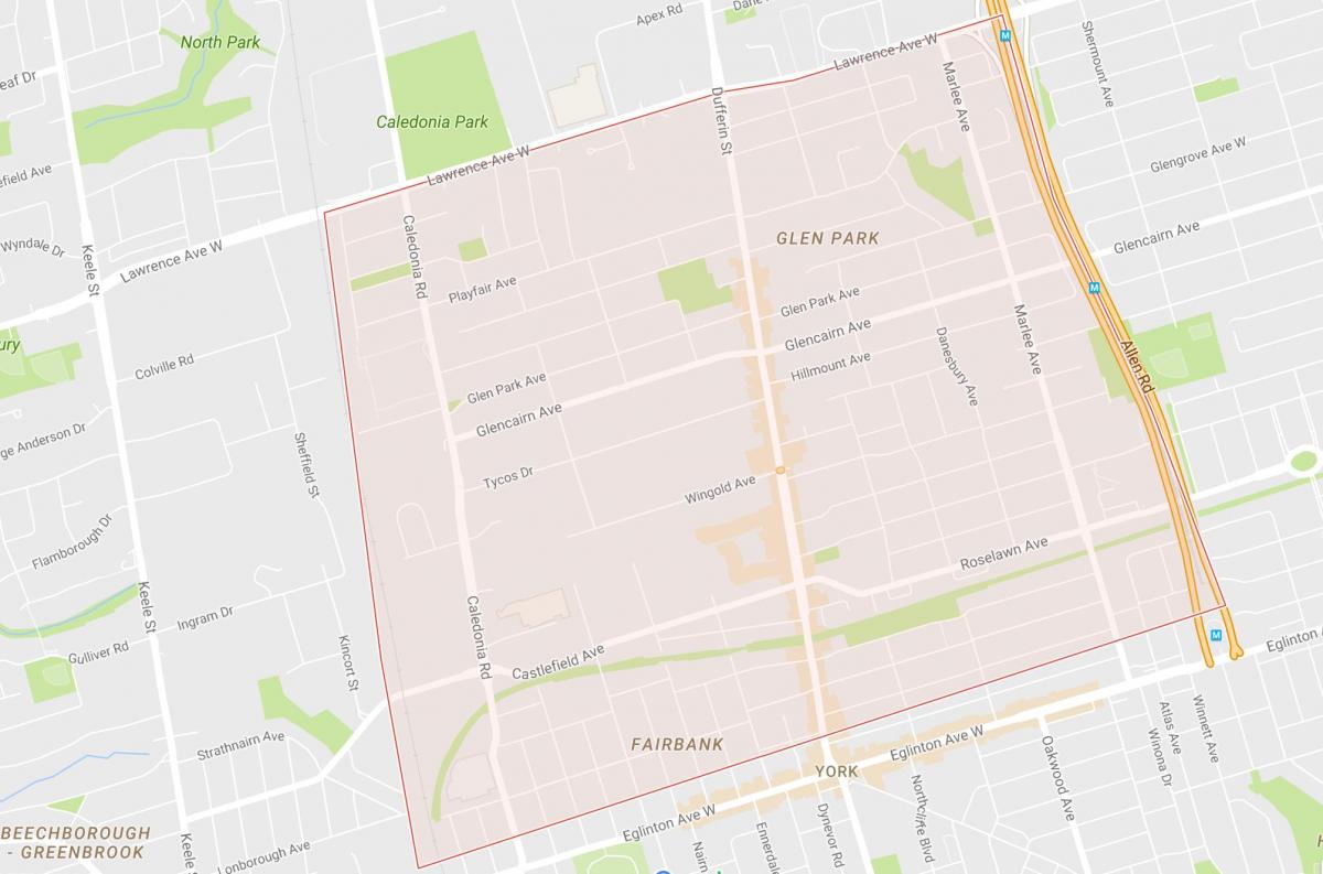 Mapa de Briar Hill–Belgravia barrio Toronto