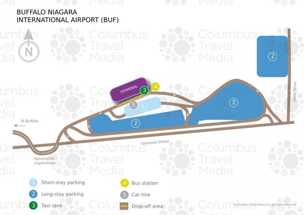 Mapa de Búfalo Niagara aeroporto internacional