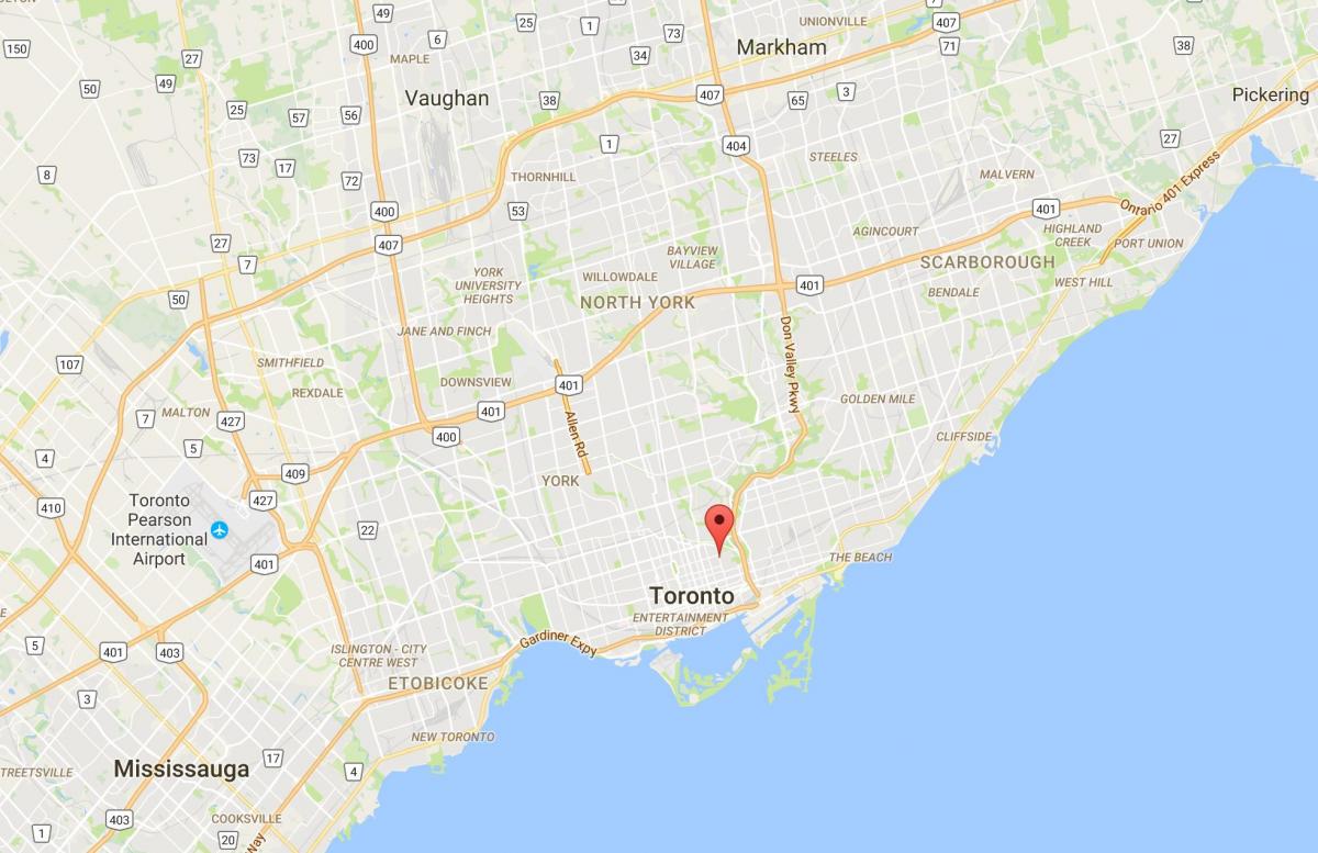 Mapa de Cabbagetown provincia Toronto