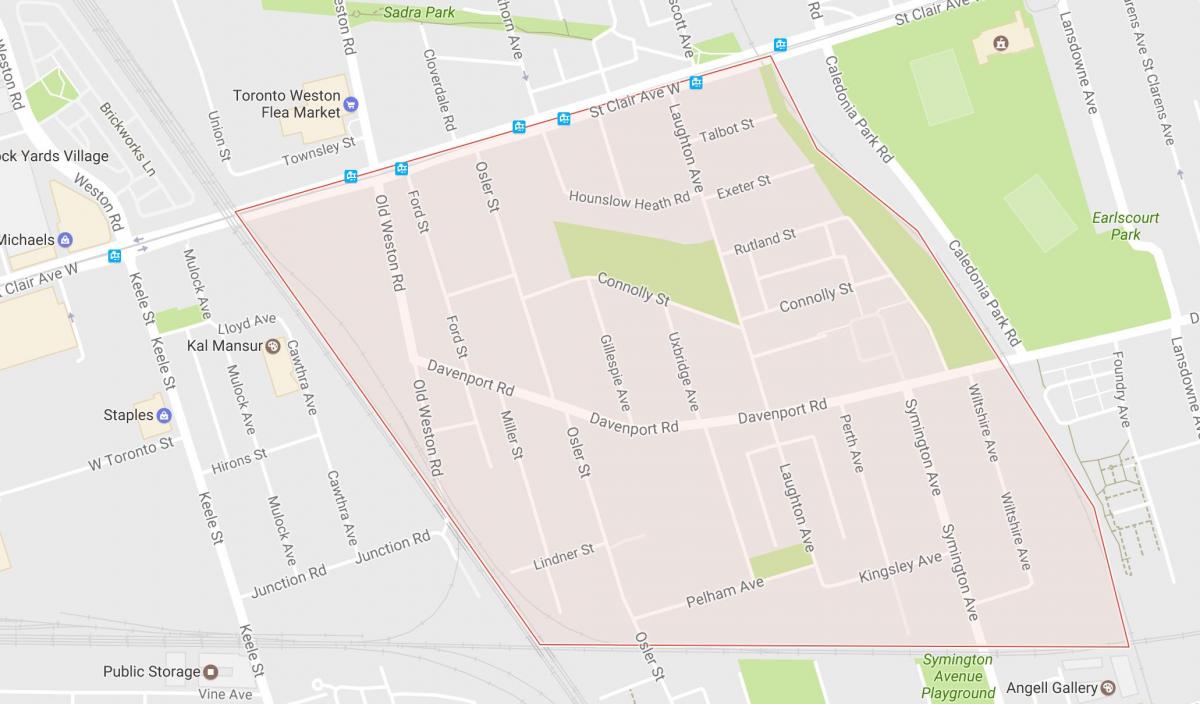 Mapa de Carleton Aldea barrio Toronto