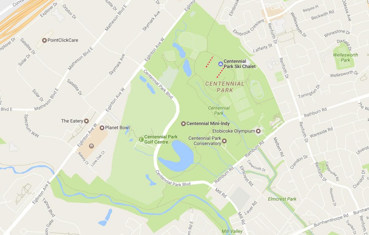 Mapa do Centenario barrio Parque Toronto