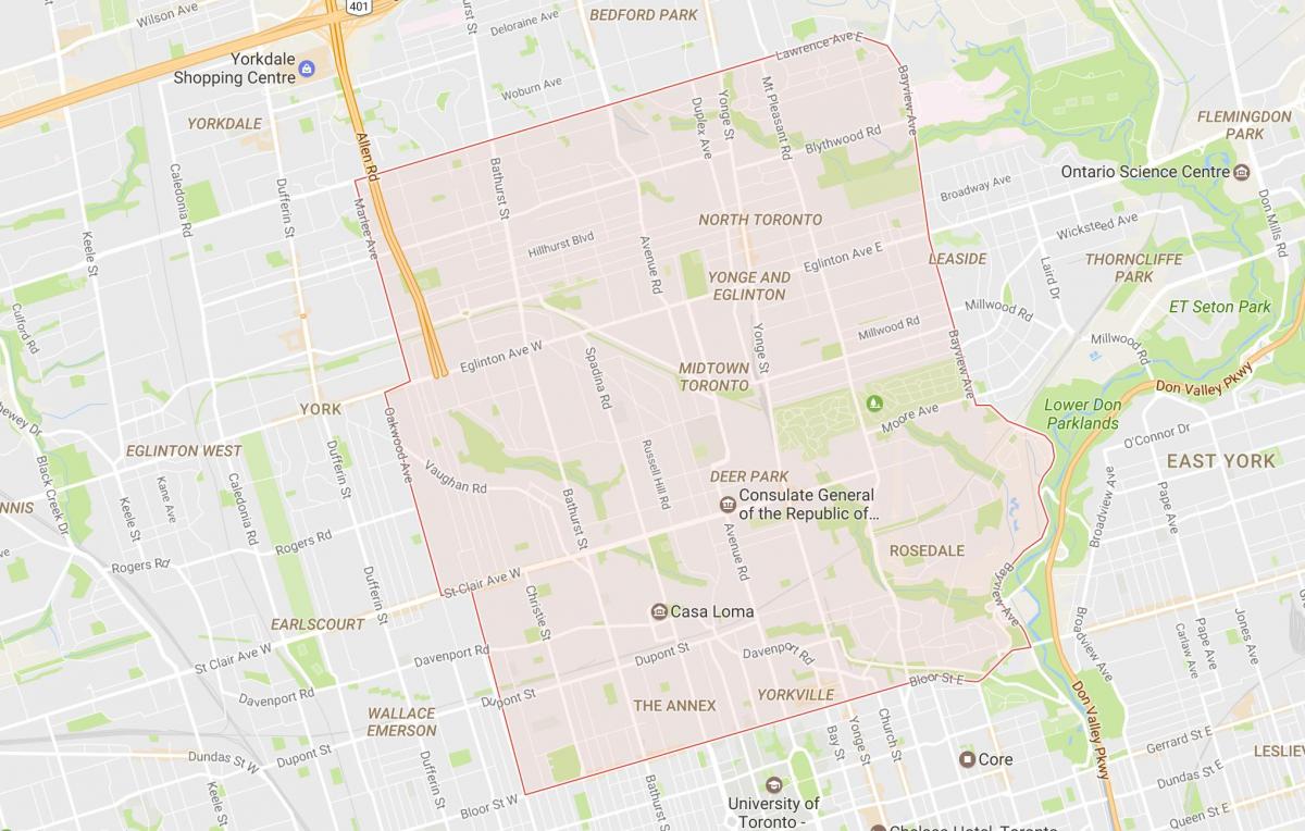 Mapa do Centro de barrio Toronto