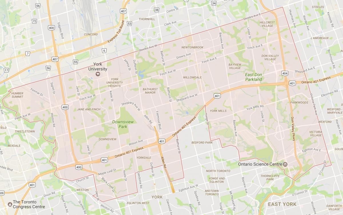 Mapa de Uptown Toronto barrio Toronto