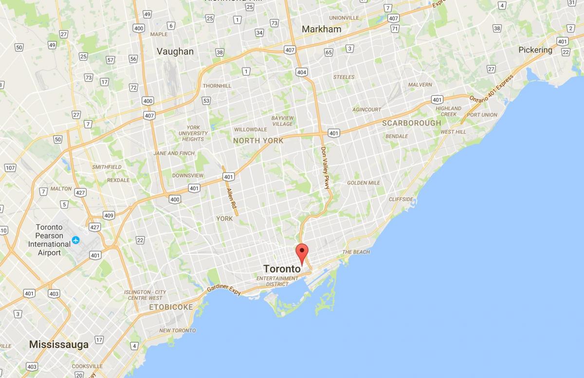 Mapa de Corktown provincia Toronto