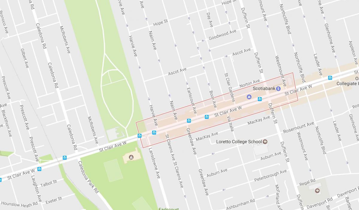 Mapa de Corso Italia barrio Toronto
