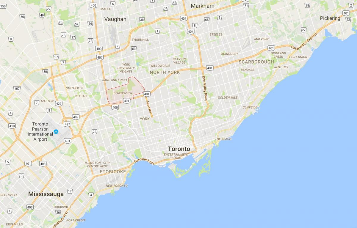 Mapa de Downsview provincia Toronto