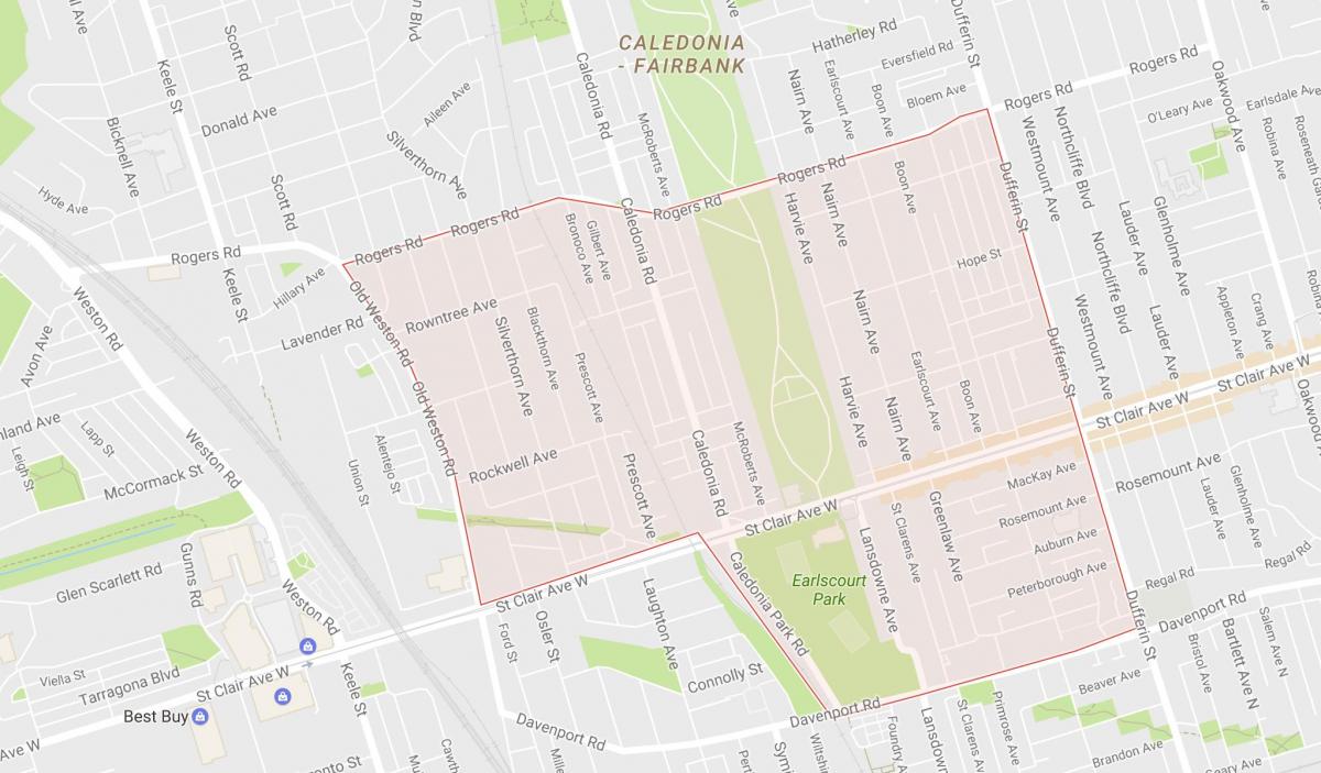 Mapa de Earlscourt barrio Toronto