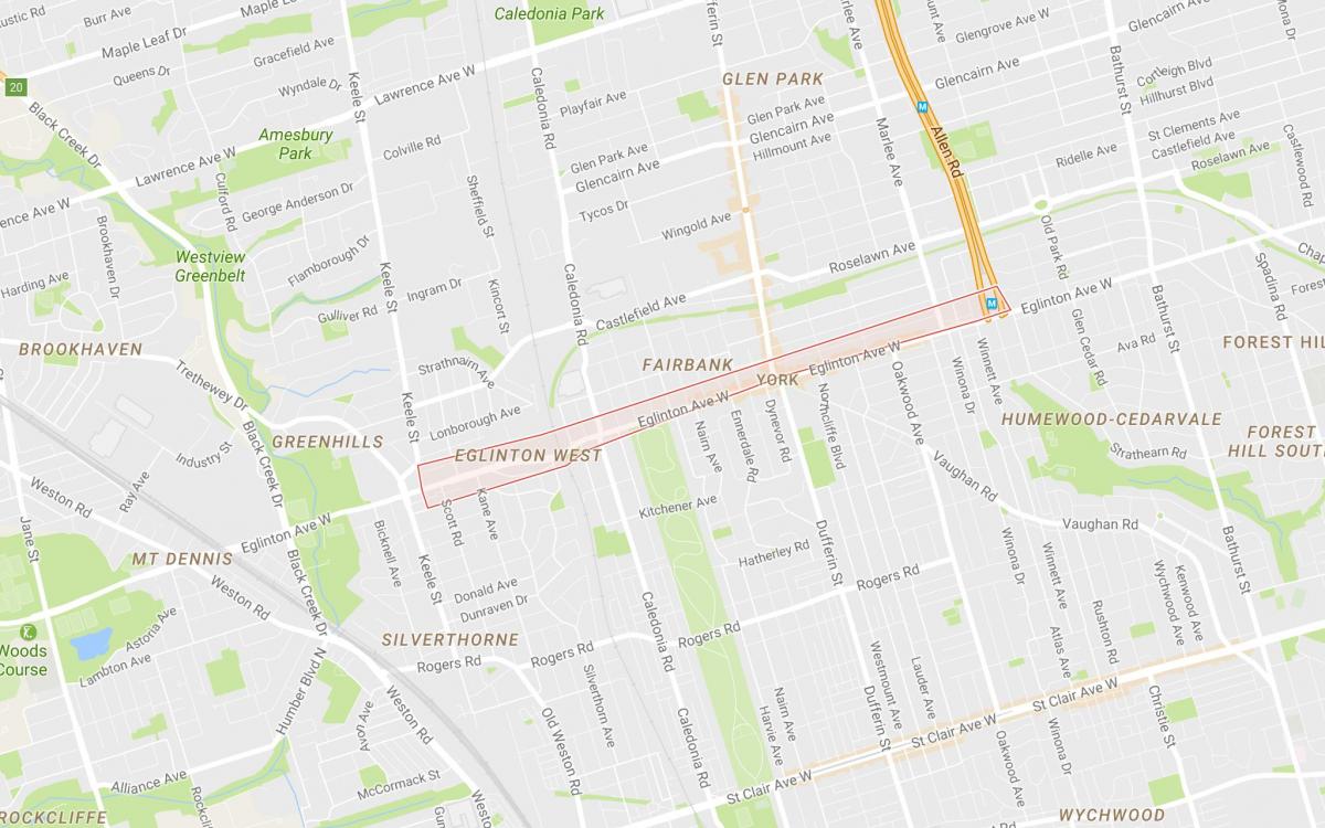 Mapa de Eglinton Oeste barrio Toronto