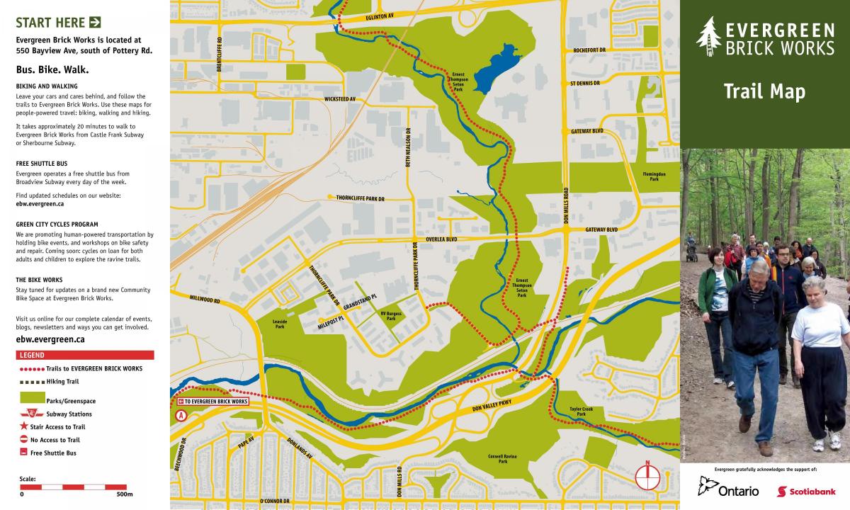 Mapa de Evergreen Olería Toronto trail