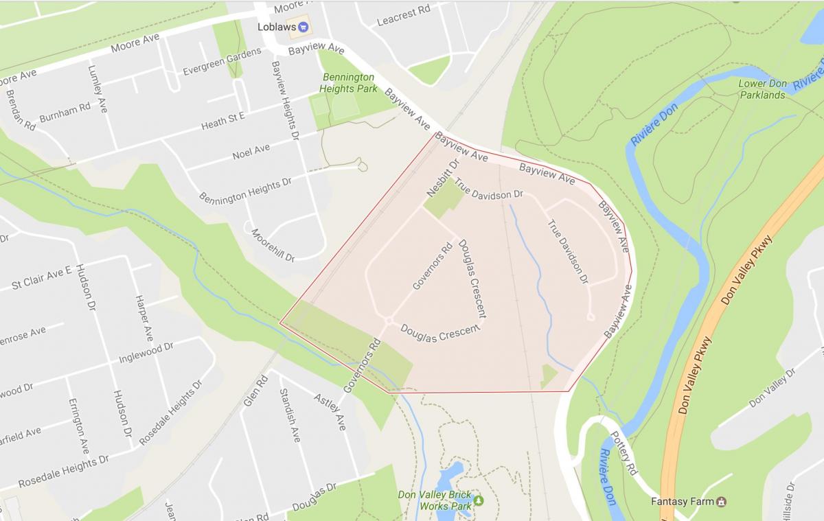 Mapa de Gobernador Ponte barrio Toronto