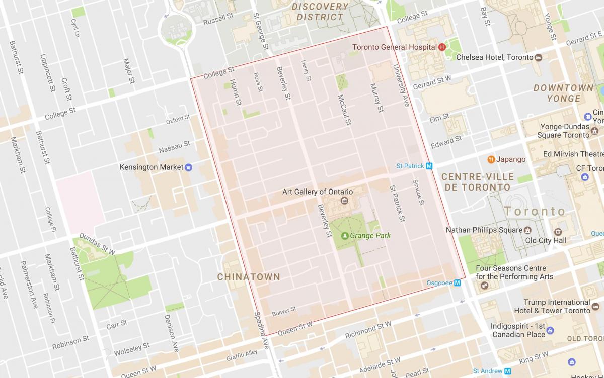 Mapa de Grange barrio Parque Toronto