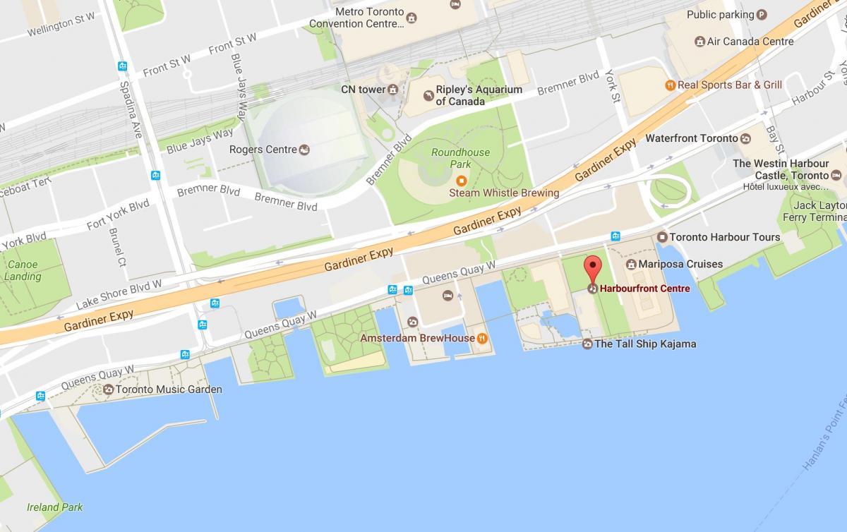 Mapa de Harbourfront barrio Toronto