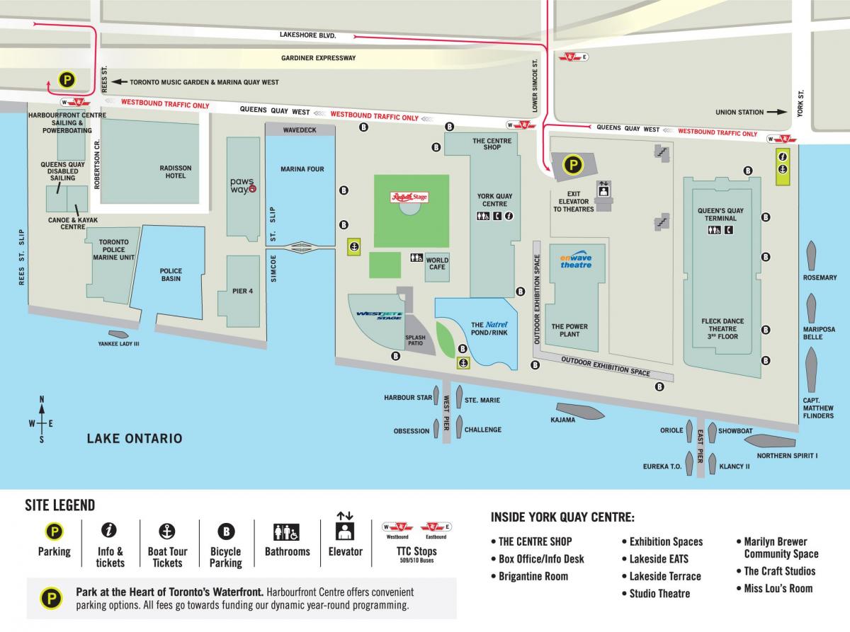 Mapa de Harbourfront Centro de Toronto