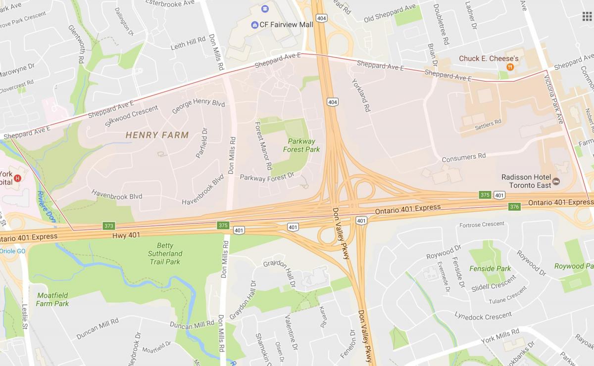 Mapa de Henry Facenda barrio Toronto