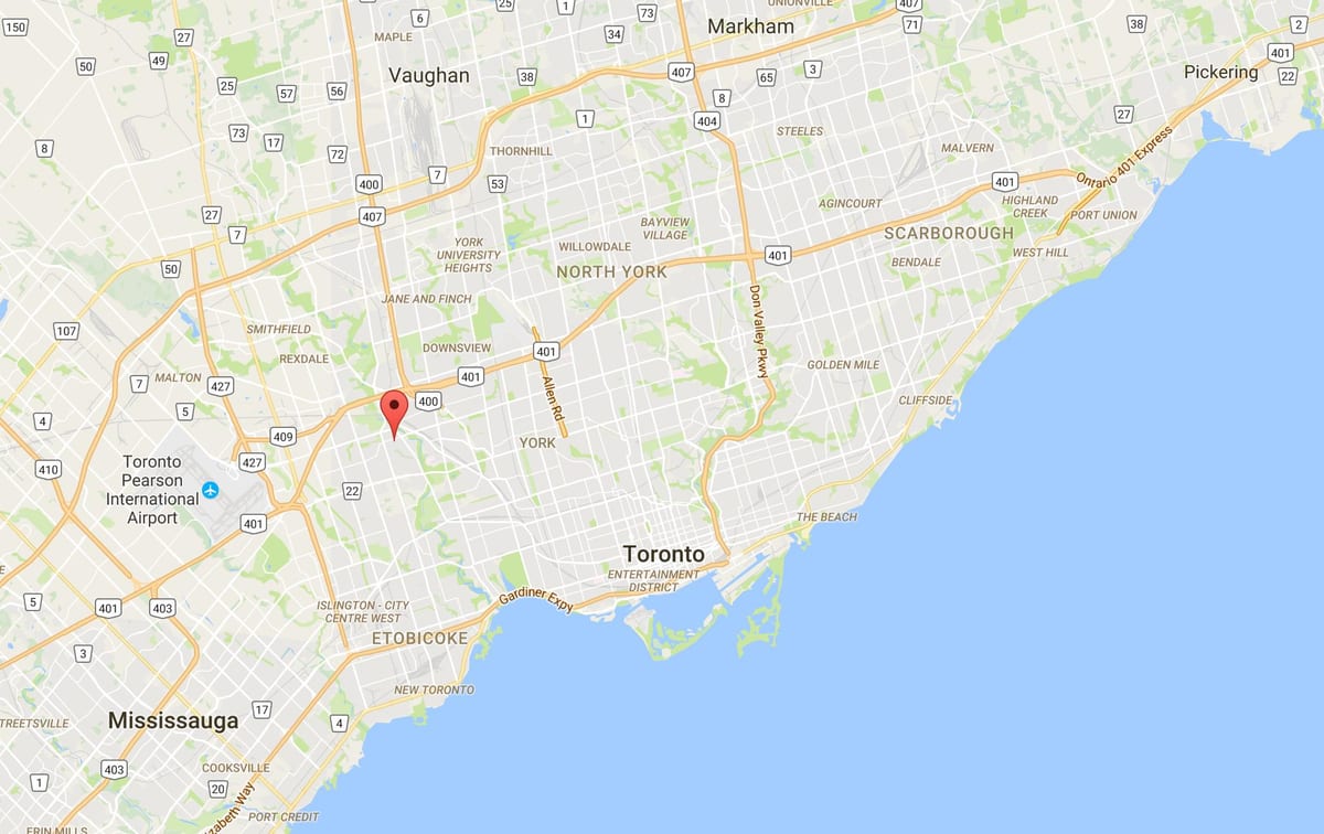Mapa de Humber Alturas – Westmount provincia Toronto