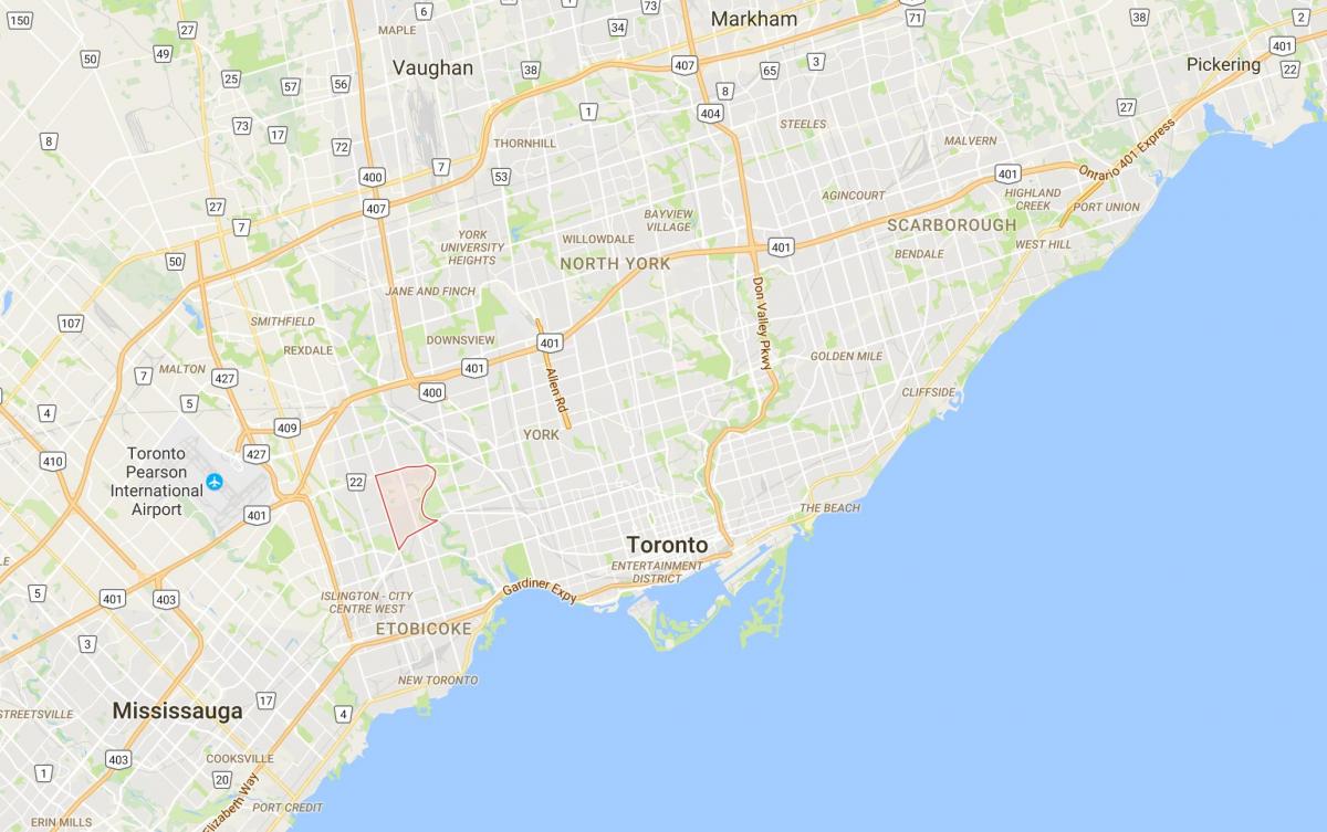 Mapa de Humber Val Aldea provincia Toronto