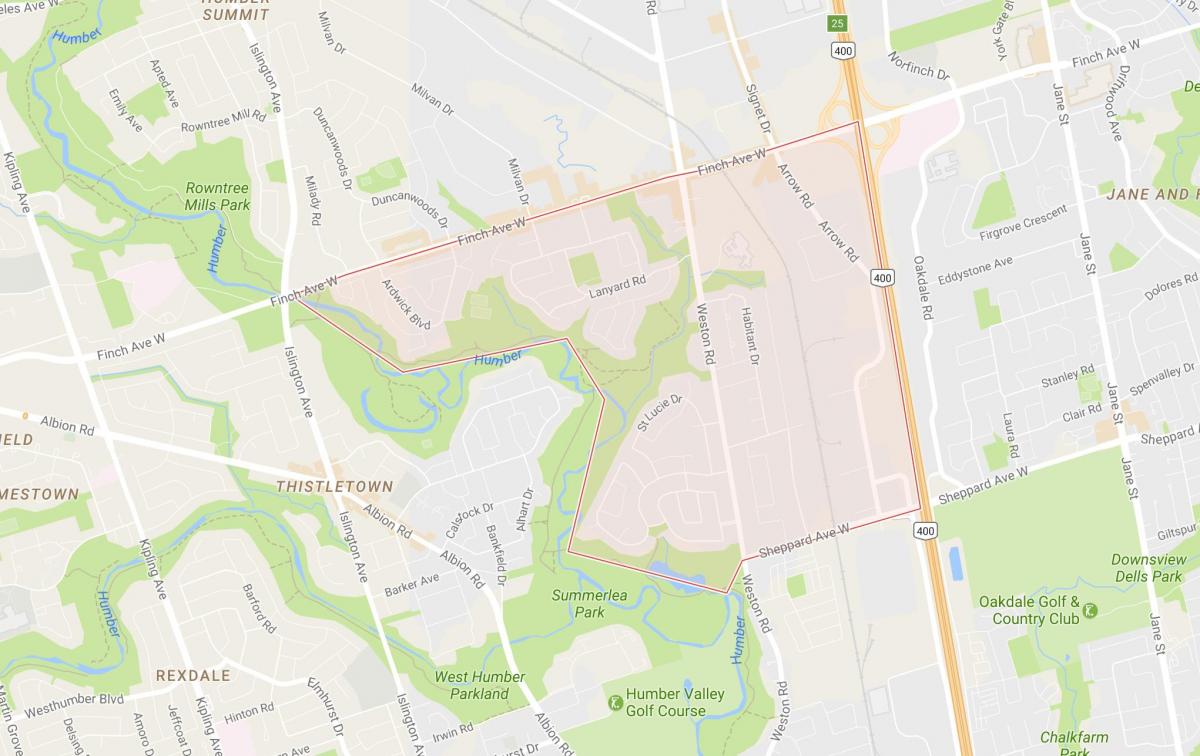 Mapa de Humbermede barrio Toronto