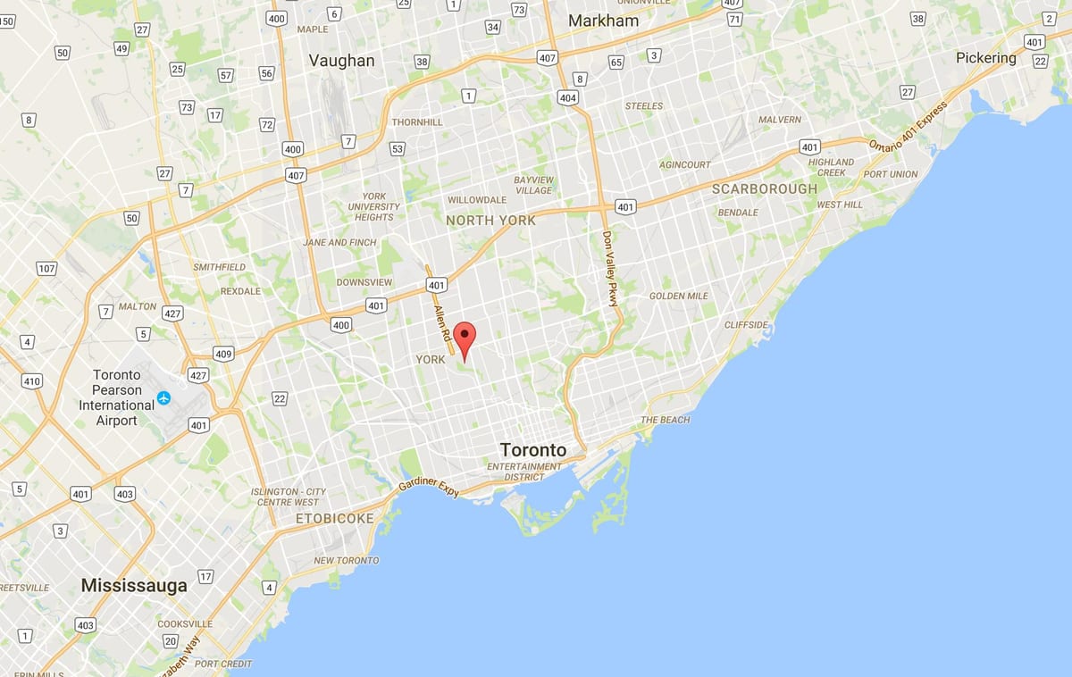 Mapa de Humewood–Cedarvale provincia Toronto