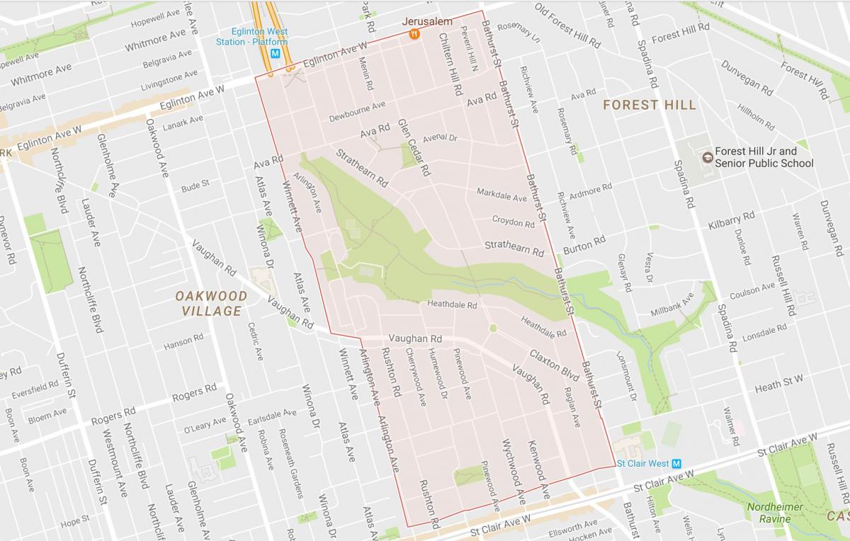 Mapa de Humewood–Cedarvale barrio Toronto